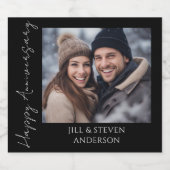 60. Jubiläum Elegantes Script-Foto Bierflaschenetikett (Einzelnes Label)