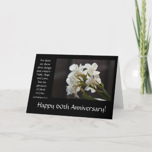 60. Jubiläum, floral, Bibelvers über Liebe Karte