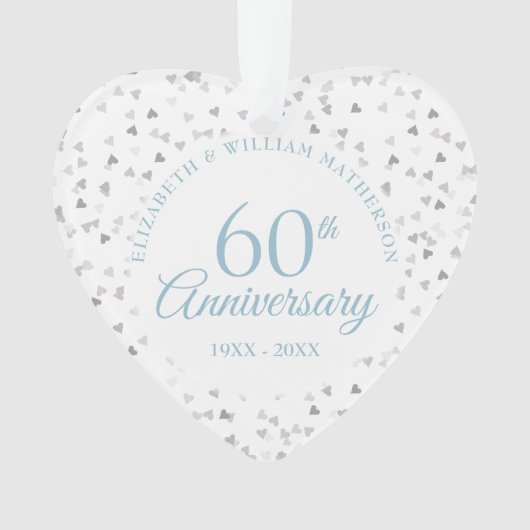60. Jubiläum Hearts Confetti Ornament (Vorderseite)