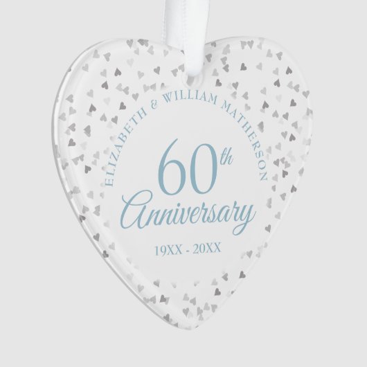 60. Jubiläum Hearts Confetti Ornament (Vorderseite)