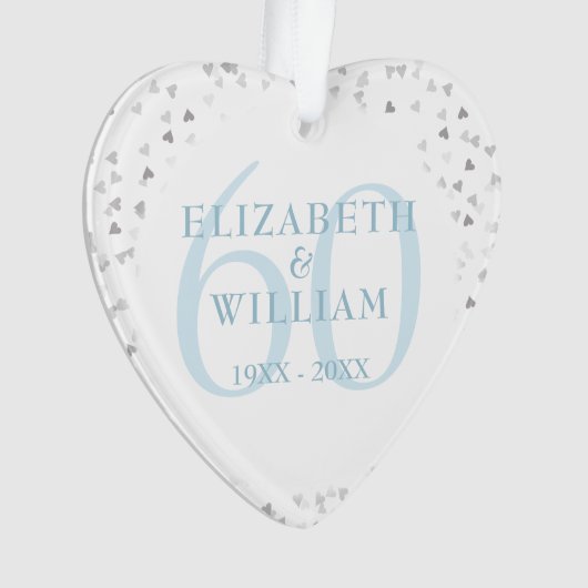 60. Jubiläum Hearts Confetti Ornament (Vorderseite)