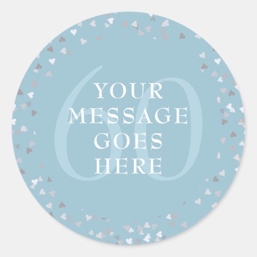 60. Jubiläum Hearts Confetti Runder Aufkleber (Vorderseite)