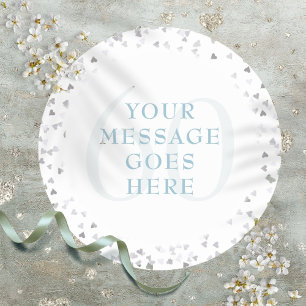 60. Jubiläum Hearts Confetti Runder Aufkleber