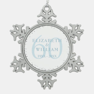60. Jubiläum Hearts Konfetti Schneeflocken Zinn-Ornament