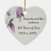 60. Jubiläum Hübscher Vogel Blume Herz Keramik Ornament (Hinten)