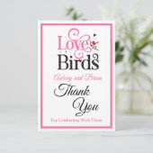 60. Jubiläum Love Birds Personalisiert Dankeskarte (Stehend Vorderseite)