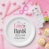 60. Jubiläum Love Birds Personalisiert Pappteller (Party)