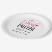60. Jubiläum Love Birds Personalisiert Pappteller (Schrägansicht)