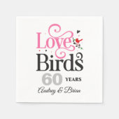 60. Jubiläum Love Birds Personalisiert Serviette (Vorderseite)