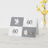 60. Jubiläum mit Tauben und Rings Karte (Gelbe Blume)