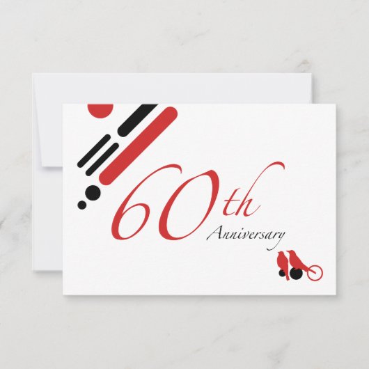 60. Jubiläum (Mod-Vögel) Einladung (Vorderseite)