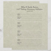 60. Jubiläum Party Gästebuch-Anmeldeseite (Vorne/Hinten)