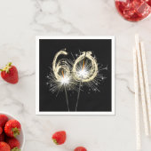 60. Jubiläum Party Sparklers auf Black Serviette (Beispiel)