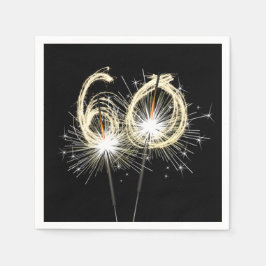 60. Jubiläum Party Sparklers auf Black Serviette