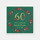 60. Jubiläum Personalisierten Weihnachten Napkins Serviette (Vorderseite)