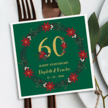 60. Jubiläum Personalisierten Weihnachten Napkins