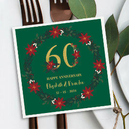 60. Jubiläum Personalisierten Weihnachten Napkins Serviette