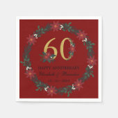 60. Jubiläum Personalisierten Weihnachten Napkins Serviette (Vorderseite)