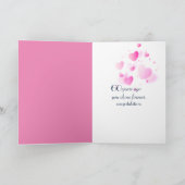 60. Jubiläum rosa Herzblasen auf schwarz Karte (Innenseite)