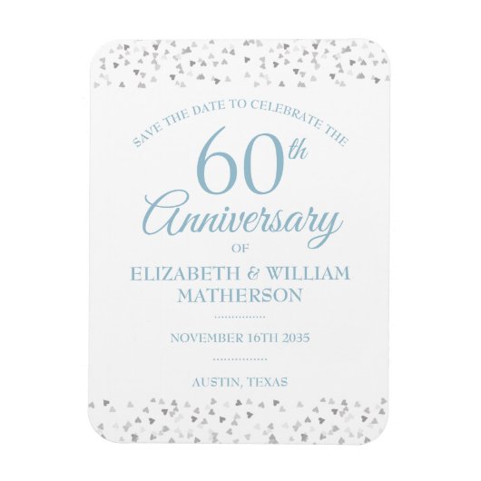 60. Jubiläum Save the Date Liebe Hört Magnet (Vertikal)