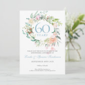60. Jubiläum Save the Date Rose Garland Einladung (Stehend Vorderseite)