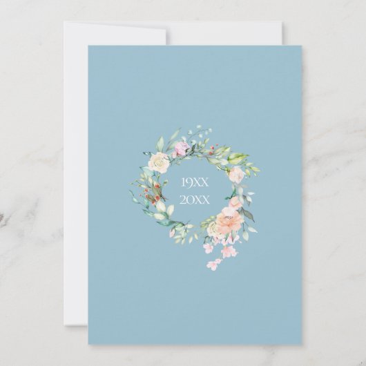 60. Jubiläum Save the Date Rose Garland Einladung (Rückseite)