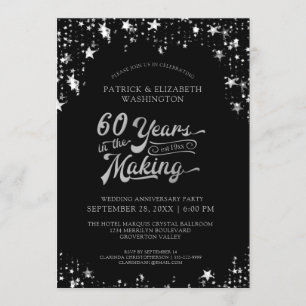 60. Jubiläum Schwarz & Gold Sterne 40 JAHRE Einladung
