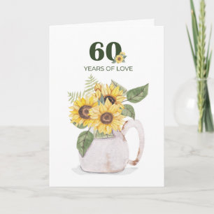 60. Jubiläum Sonnenblumen Jahre der Liebe Karte