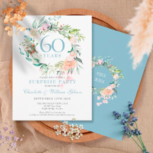 60. Jubiläum Surprise Party Rose Garland Postkarte