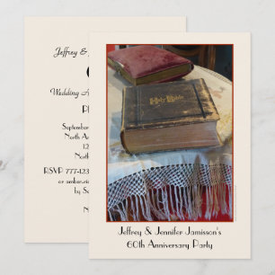 60. Jubiläumsfeier Name Vintage Bibel Einladung