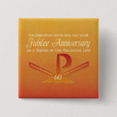 60. Jubiläumsjahr Nun Pax Cross, Orange Button (Vorderseite)