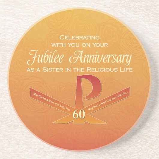 60. Jubiläumsjahr Nun Pax Cross, Orange Getränkeuntersetzer (Vorne)