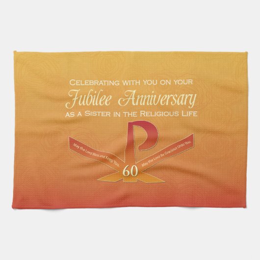 60. Jubiläumsjahr Nun Pax Cross, Orange Handtuch (Horizontal)