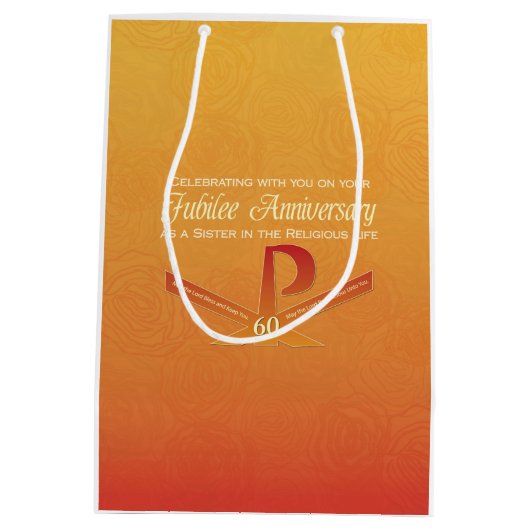 60. Jubiläumsjahr Nun Pax Cross, Orange Mittlere Geschenktüte (Rückseite)