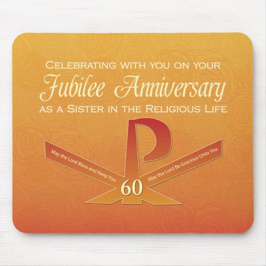 60. Jubiläumsjahr Nun Pax Cross, Orange Mousepad (Vorne)