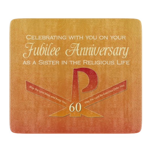 60. Jubiläumsjahr Nun Pax Cross, Orange Schneidebrett (Vorderseite)