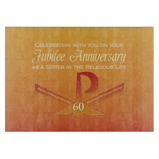 60. Jubiläumsjahr Nun Pax Cross, Orange Schneidebrett (Vorderseite)