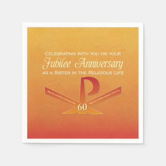 60. Jubiläumsjahr Nun Pax Cross, Orange Serviette (Vorderseite)