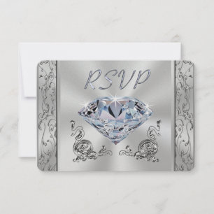 60. Jubiläumskarten mit Umschlägen RSVP Karte