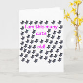 60 Katzen-Köpfe alt Karte (Gelbe Blume)