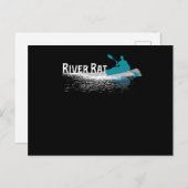 60.Kayaking River Rat Einladungspostkarte (Vorne/Hinten)