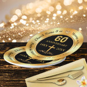 60. Kirchenjubiläum, Schwarz und Gold Pappteller