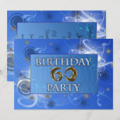 60. Kosmische Party Einladung (Vorne/Hinten)