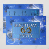 60. Kosmische Party Einladung (Vorne/Hinten)
