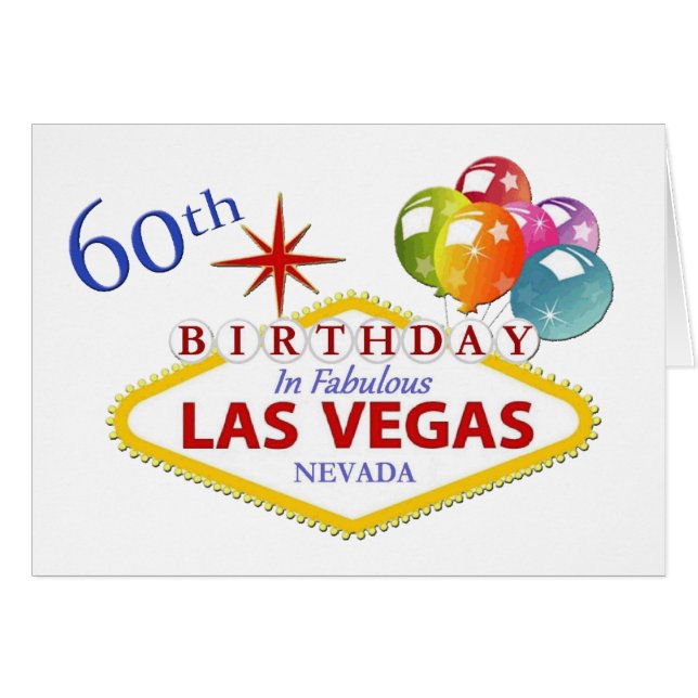60. Las Vegas Geburtstagskarte (Vorderseite (Horizontal))