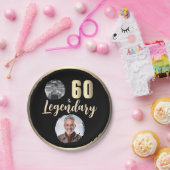 60 & Legendary 2 Fotos 60. Geburtstag Gold Pappteller (Party)