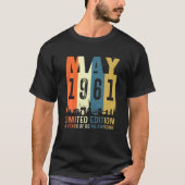 60 limitierte Ausgabe, Made in May 1961 60. Geburt T-Shirt (Vorderseite)
