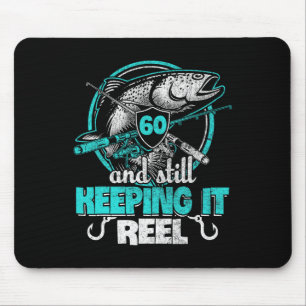 60. lustiges Angel-Geburtstags-Shirt Fischer Keepi Mousepad