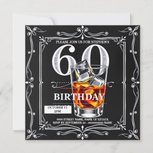 60. Maskuline Whiskey Trommel Schalkboard DIY Feiertagskarte