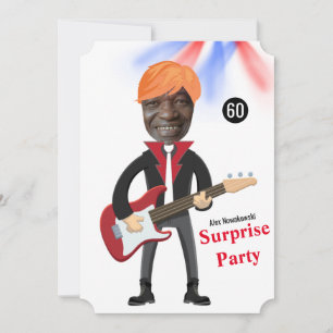 60. Mens 🎸 🤣 Rockstar Birthday Gitarre Funky Fun Einladung